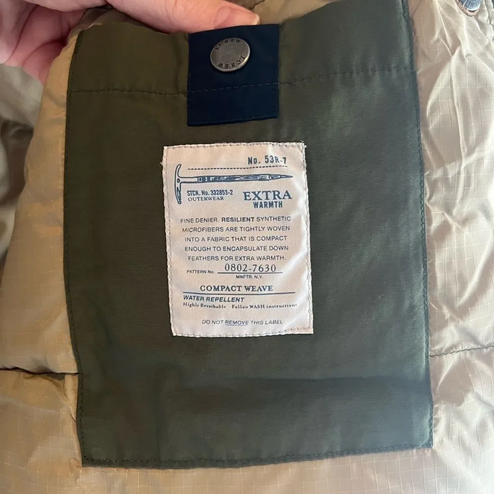 J. Crew Boulder Vest Expedition Down in Olive Green